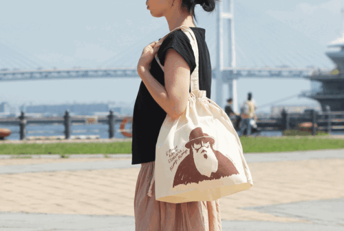 コットン巾着バッグ（L）