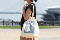 コットン巾着バッグ（L）