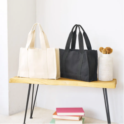 オーガニックコットン アウトラインカレッジトート