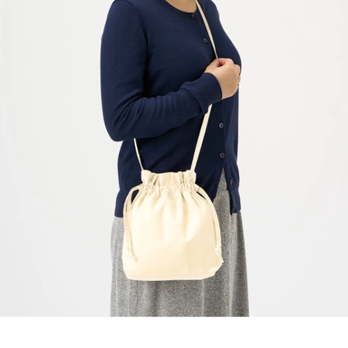 オーガニックコットン巾着ショルダー