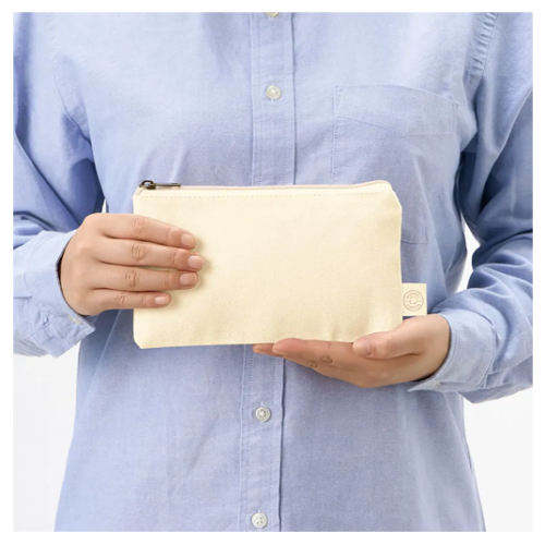 オーガニックコットンぺたんこポーチ