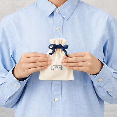 カラーリボンコットン巾着(SS)