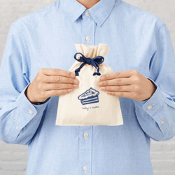 カラーリボンコットン巾着(S)