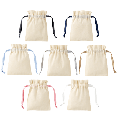 カラーリボンコットン巾着(SS)