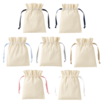 カラーリボンコットン巾着(S)