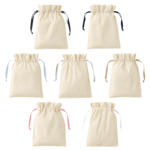 カラーリボンコットン巾着(M)