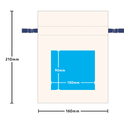カラーリボンコットン巾着(S)