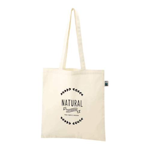 フェアトレードコットンカジュアルフラットバッグ(L)