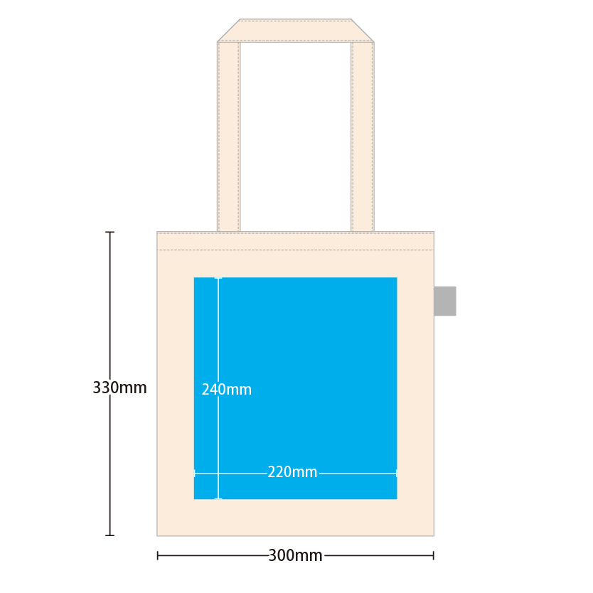 フェアトレードコットンカジュアルフラットバッグ(M)