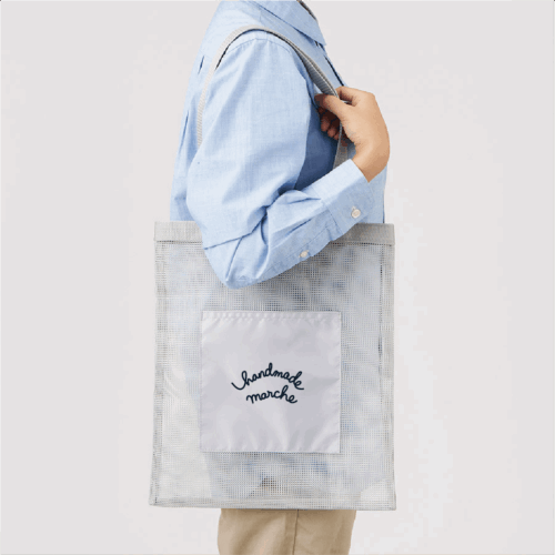 アウトドアフラットメッシュトート